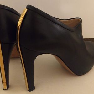 Chloe Black Booties with Gold Detail - Size 10/41